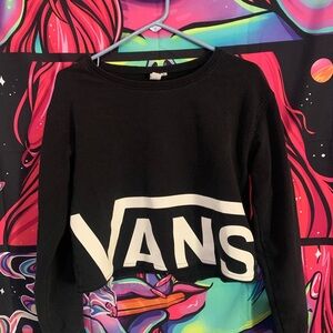 Vans Black and White Cropped Sweatshirt Rare-medium